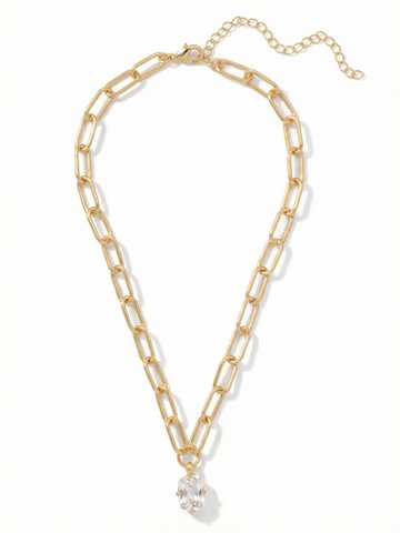 Clear Crystal Paperclip Pendant Necklace | Sorrelli
